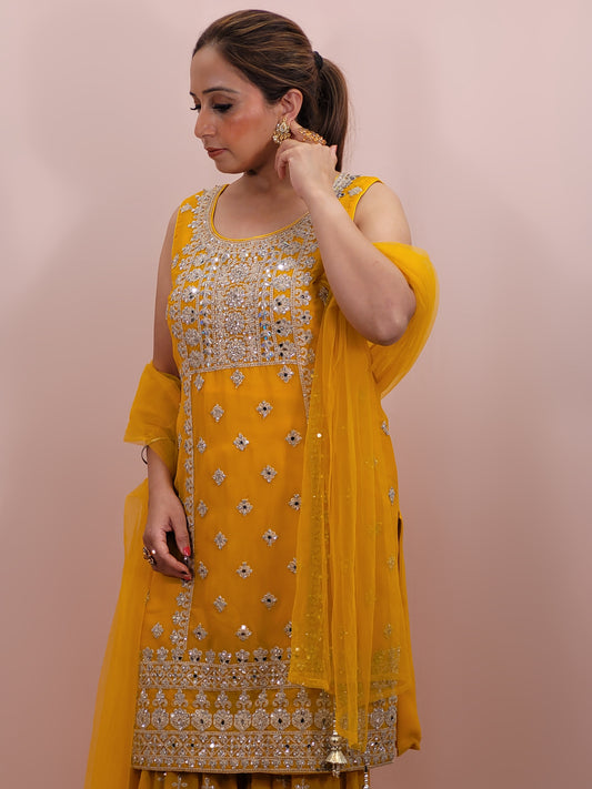 Yellow Sharara Suit